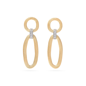 Marco Bicego Jaipur Link Ovale Hängeohrringe aus Gold mit Haken aus Diamanten OB1811_B_YW_Q6