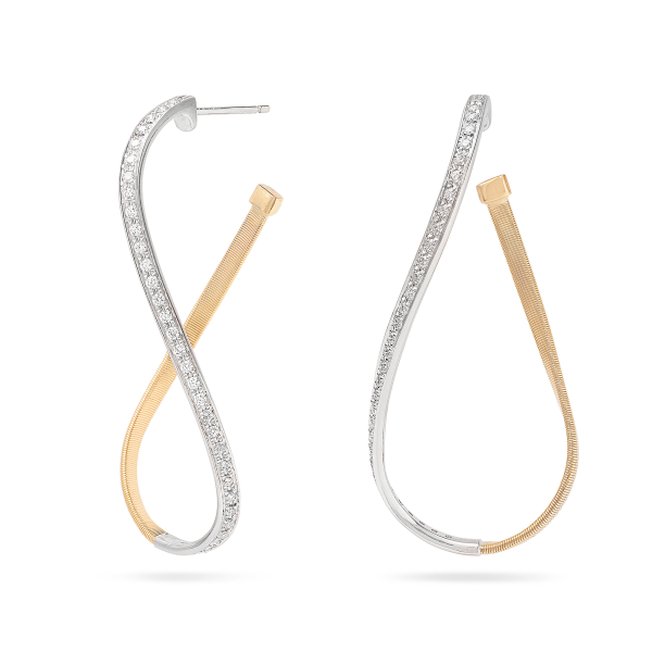 Marco Bicego Marrakech Marrakech Hoop-Ohrringe aus Gelbgold mit 18 Karat mit Diamantpavé OG405_B_YW_M5