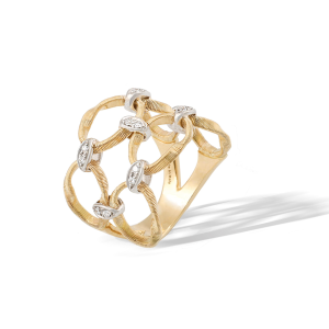 Marco Bicego Marrakech Onde Ring aus Gelbgold mit Diamanten zweireihig AG355-B_YW_M5