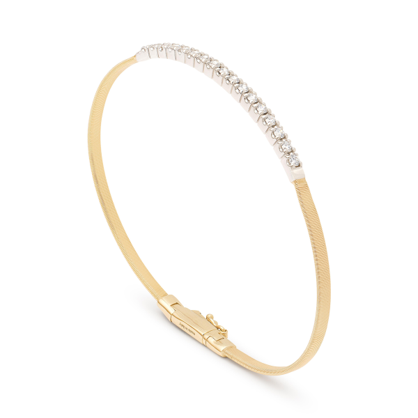 Marco Bicego Masai Schmaler Armreif aus Gelbgold mit Diamant-Baguette SG730_B5_YW_01