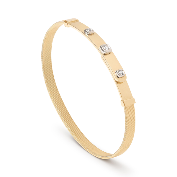 Marco Bicego Masai Armreif aus Gelbgold mit Diamant-Spot in schmaler Version SG43_B_YW_M5